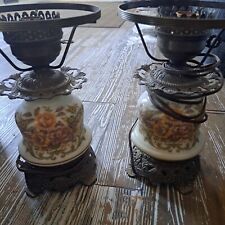 2 VINTAGE QUOIZEL GONE WITH THE WIND HURRICANE LAMP. No Top Shade. Sold As Is. picture