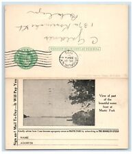 1925 New Summer Resort Mastic Park Long Island NY Advertising Fold Out Postcard picture