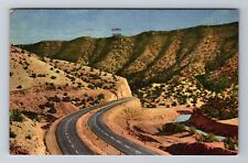 Albuquerque NM-New Mexico, US 66 Four Lane Highway, Vintage c1953 Postcard picture