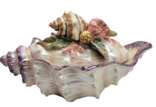 Fitz and Floyd Classics Oceana Covered Trinket Lidded Dish Seashells picture