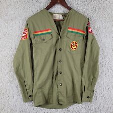 Vintage Boy Scouts of America Official Shirt Medium Sewn Patches Single Stitch picture