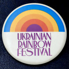 Ukrainian Rainbow Festival Ukraine Political Pin Button Pinback Vintage  picture