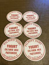 Lot of 6 Palmer's Dairy Yogurt East Middlebury,VT.2 3/8 Diam. picture