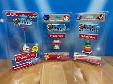 World's Smallest Fisher-Price CHATTER PHONE, POPPER, ROCK-A-STACK Works NEW 3 pc picture