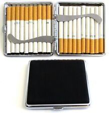 2pc Set Stainless Steel Cigarette Case Hold 20pc Regular 84s - HOT PINK + BLACK picture