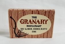 Vintage The Granary Restaurant Barn Door Matchbox Council Bluffs IA Advertising picture