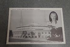 Aimee Semple McPherson Angelus Temple Los Angeles California Vintage Postcard  picture
