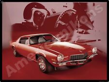 1972 Chevrolet Camaro Collectible Metal Sign: Cool Race Driver Imagery picture