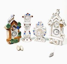 Vintage Miniature Porcelain Dollhouse Clocks - Made in Japan-Lot of 4 picture