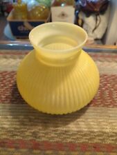 Vintage Yellow Milk Glass Ribbed Student Oil Lamp Shade 7
