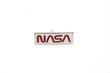 Vintage VTG NASA Retro Word Lapel Pin Square Rectangle 80s Style AP picture