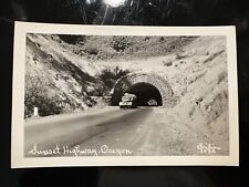 RPPC 1940’s Sunset Highway Oregon Tunnel Log Truck Christian Postcard Unposted picture