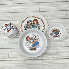 Raggedy Ann & Andy 1969 Oneida Deluxe Melamine Child Dining Set Bowls Plate Cup picture