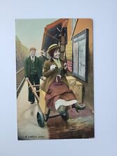 A Lively Load Victorian ENGLAND Train Station Vintage Postcard 1909 Funny Card picture