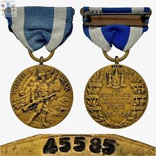 #45585 WWI U.S. STATE OF NEW YORK SERVICE MEDAL NUMBERED 1917-1919 WW1 picture