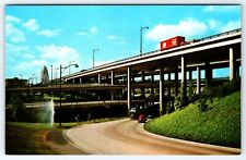 Classic Cars  Los Angeles Freeways System near Civic Center California Postcard  picture