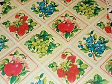 VTG WRAPPING PAPER 19” x 26” NOS GIFT WRAP ALL OCCASION FRUIT APPLE BERRIES picture