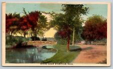 Byesville Ohio~Horse & Buggy Near Footbridge Over Wills Creek* Greetings~1919 picture