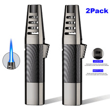 2PCS Refillable Butane Torch Lighter Adjustable Cigar Lighter 3Jet Flame Lighter picture