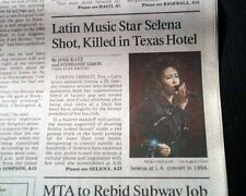 SELENA Latin Tejano Tex-Mex Music Star Singer Shot & KILLED 1995 L.A. Newspaper  picture