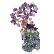 Resin Mountain Tree Fairy House Crystal Tree Miniature Figurine Landscape Decor picture