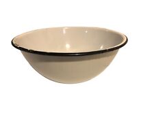 vintage enamelware black rim bowl 9