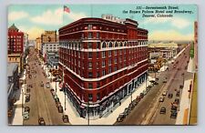 c1952 Postcard Denver CO Colorado Brown Palace Hotel 7th & Broadway Cars picture