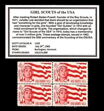 1962 - GIRL SCOUTS (GSUSA)  - Block of Four Vintage U.S. Postage Stamps picture