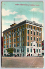 Original Old Vintage Outdoor Postcard Mulvane Building Topeka Kansas USA 1908 picture