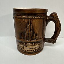 Vintage Souvenir Walt Disney World Parks Castle Mug Wood Ceramic 16oz picture