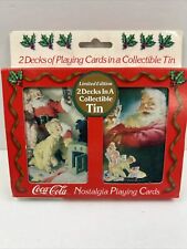 1996 Coca-Cola Nostalgia Playing Cards 2 Decks Collectable Tin Limited Edition  picture