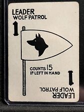 Vintage 1910’s Parker Brothers Boy Scout Playing Card #1 Leader Wolf Patrol picture