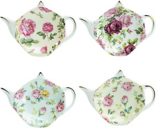 Gracie China Tea Bag Caddy Holder, Set of 4 (Rose Chintz) picture