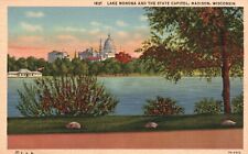 Postcard WI Madison Lake Monona And The State Capitol Unposted Vintage PC H6070 picture