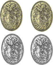(4PCS) Brooch Pin Set with Viking Norse Shield Design for Medieval Costume: Smal picture