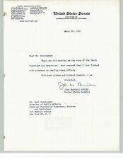 Senator John Marshall Butler Signed Letter to Paul Cunningham ASCAP 1960 picture