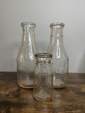 3 Vintage Universal Store Glass Milk Bottles 5 Cent Deposit picture