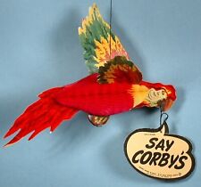 1950s Corby's Whiskey Parrot Liquor Store Bar Hanger Display Crepe Honeycomb picture
