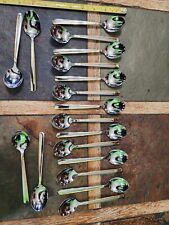 😜LOT OF 18 NICE WMF CROMARGAN 18/10 GOLD ACCENTED TEASPOONS/ TEA🍵 SPOONS  picture