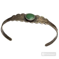 EARLY 1900'S VINTAGE NAVAJO CERRILLOS TURQUOISE NATIVE AMERICAN SILVER BRACELET picture