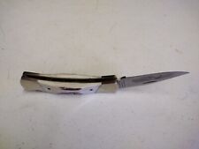Vintage Parker Edwards USA Eagle Brand Single Blade Stag Lockback Folding Knife picture