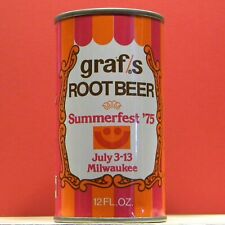 Graf's Root Beer Soda Bank Can Summer Fest 1975 Milwaukee Wisconsin Sc380 HG B/C picture