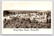c1950s~Massey Ontario~Aerial View Looking West~Railroad~Vintage RPPC Postcard picture