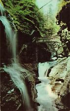 Rainbow Falls Waterfall - Watkins Glen New York NY - Postcard picture