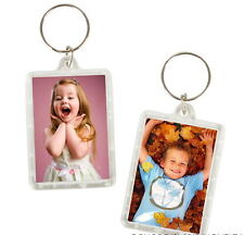 6 PHOTO FRAME KEYCHAINS KEY CHAIN CLEAR TRANSPARENT INSERT PICTURES-FAST SHIP picture