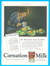 1923 CARNATION MILK antique art PRINT AD dairy Salad recipe dressing canned picture