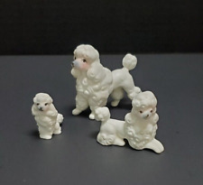Vtg Set of 3 Blue Nose Poodle Dogs Bone China Miniature Family Japan Knick Knack picture