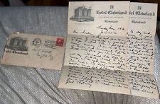 Antique 1920 Letter Hotel Cleveland Letterhead Stationary Ohio OH History picture