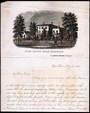 1861 Ct - West Haven Male Seminary - Rare Letter Head Bill picture