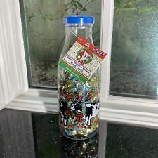 VINTAGE Sherwood Brands Inc Candy Jar Cows Christmas Holiday Dairy Bottle Hard picture